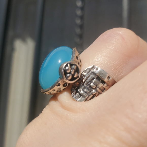 New Chalcedony Adjustable 925 Silver Ring. - Picture 9 of 12